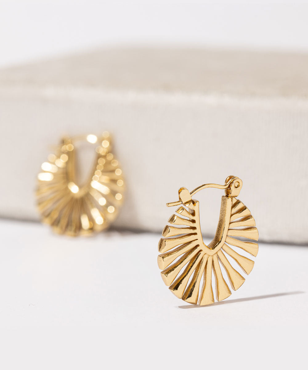 Argollas Abanico Waterproof | acero inoxidable | resistente al agua | Mellany Joyas